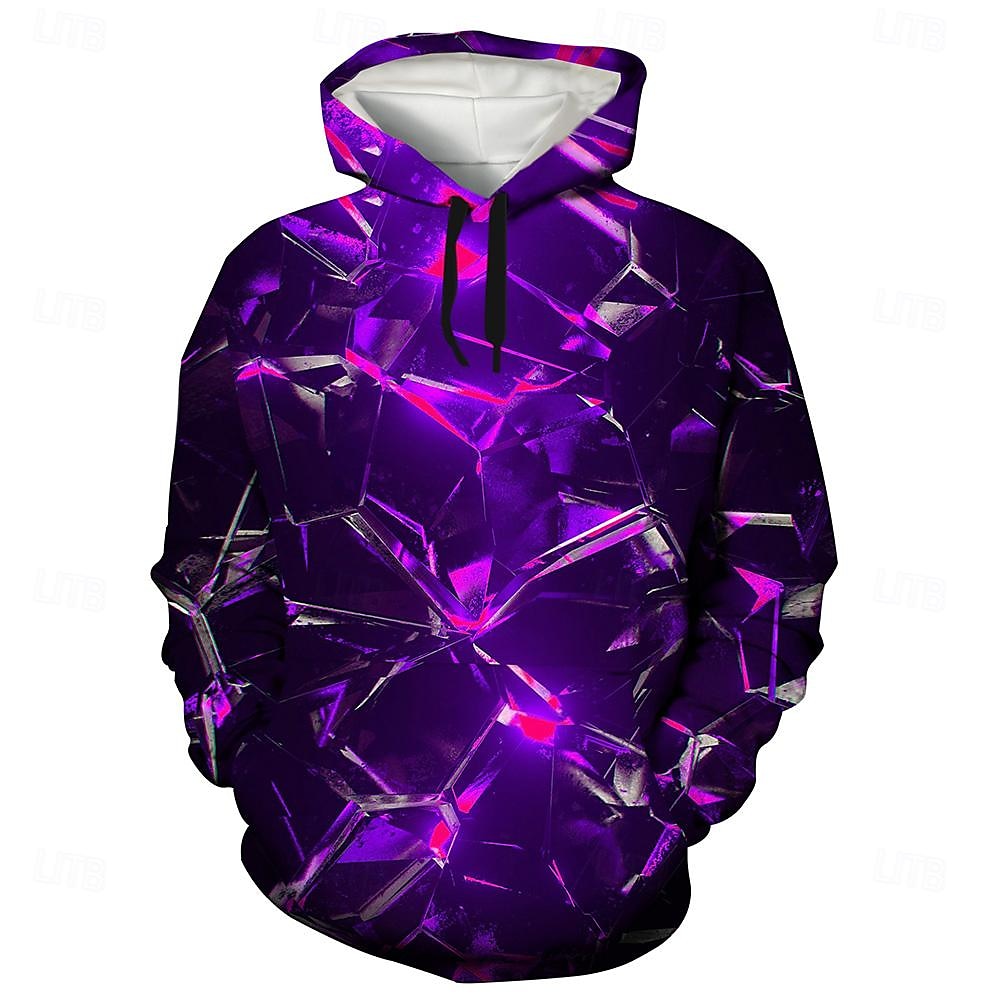 Colorful Geometric Print Hoodie for Stylish Fall and Winter Streetwear