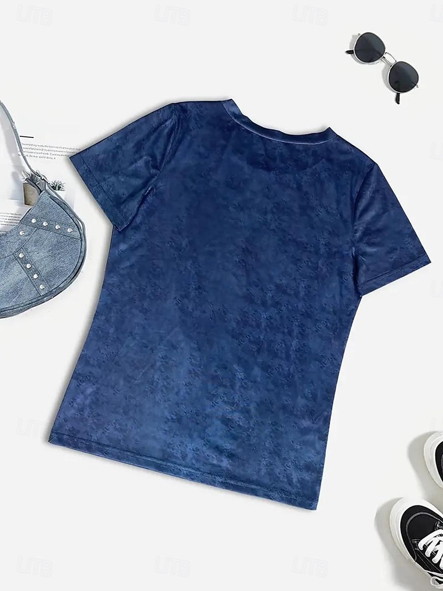 3D Cat Design Casual Short Sleeve T-shirt for Everyday Wear