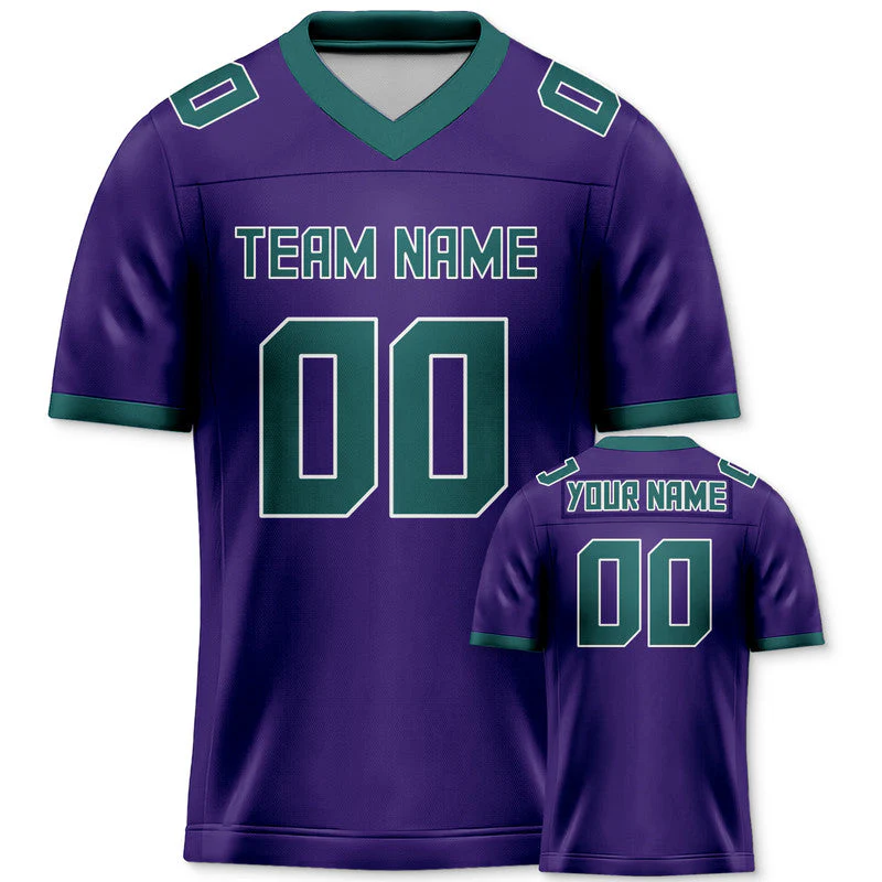Custom Purple Kelly Green Mesh Authentic Football Jersey